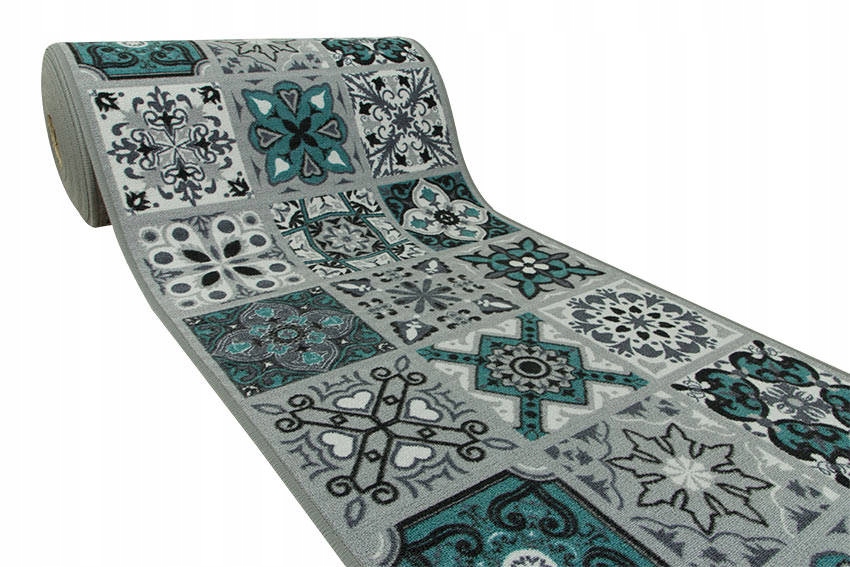 

szer 67 cm Antypoślizgowy Chodnik Patchwork Turkus