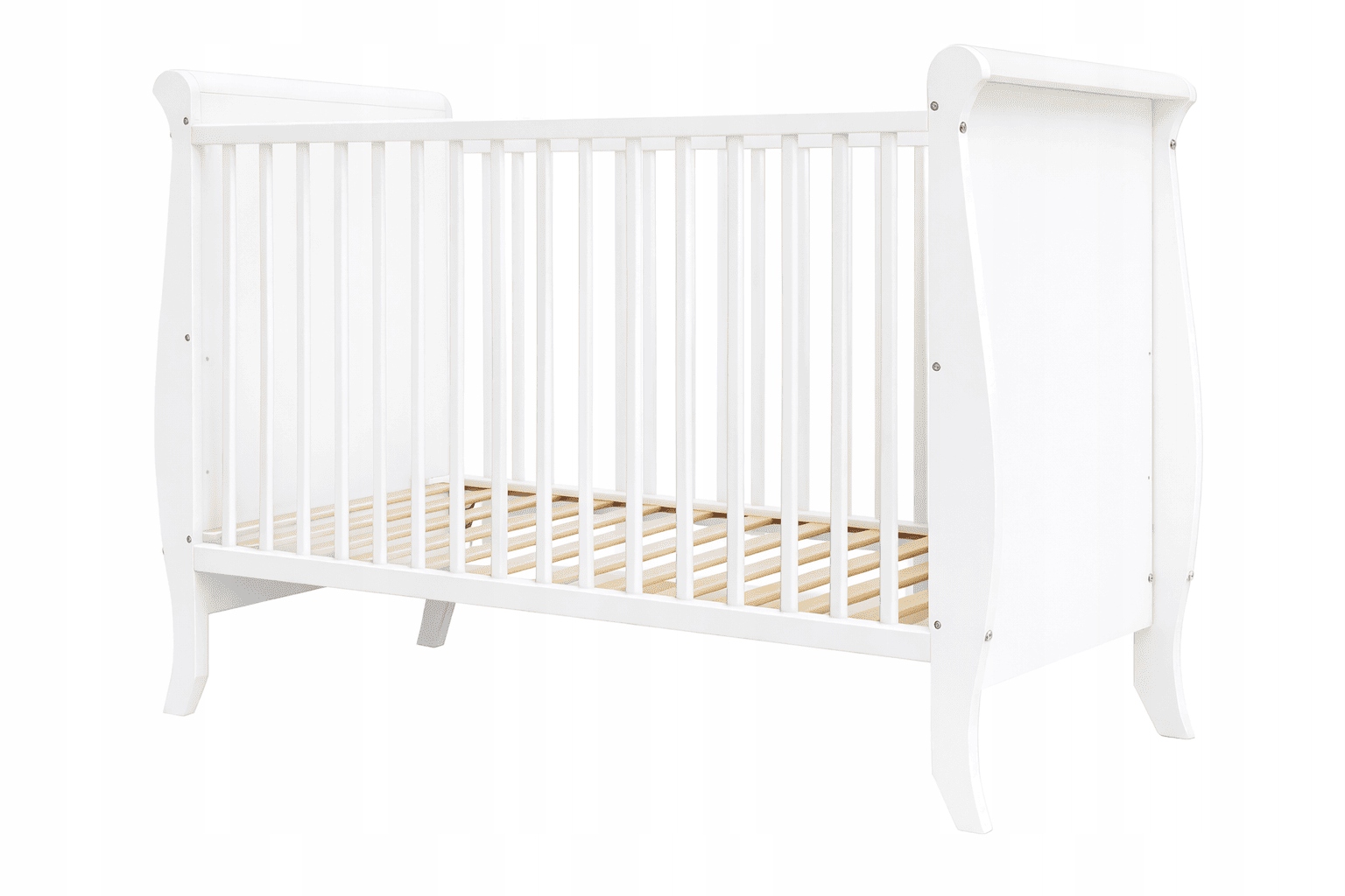 Łóżeczko niemowlęca Misza Standard 120x60 białe gryzaki norma Ue