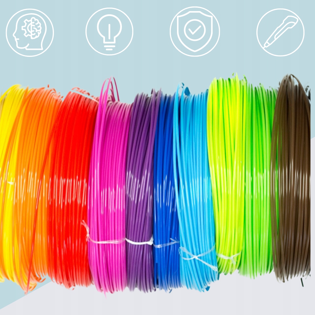 WKŁADY DO DŁUGOPISU 3D PEN PLA FILAMENTY 200M 40 KOLORÓW MIX EAN (GTIN) 5905325873702