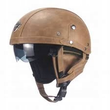 Saygot Kožená Motocyklová Prilba Zengen Kco S Okuliarmi Vintage, veľkosť M