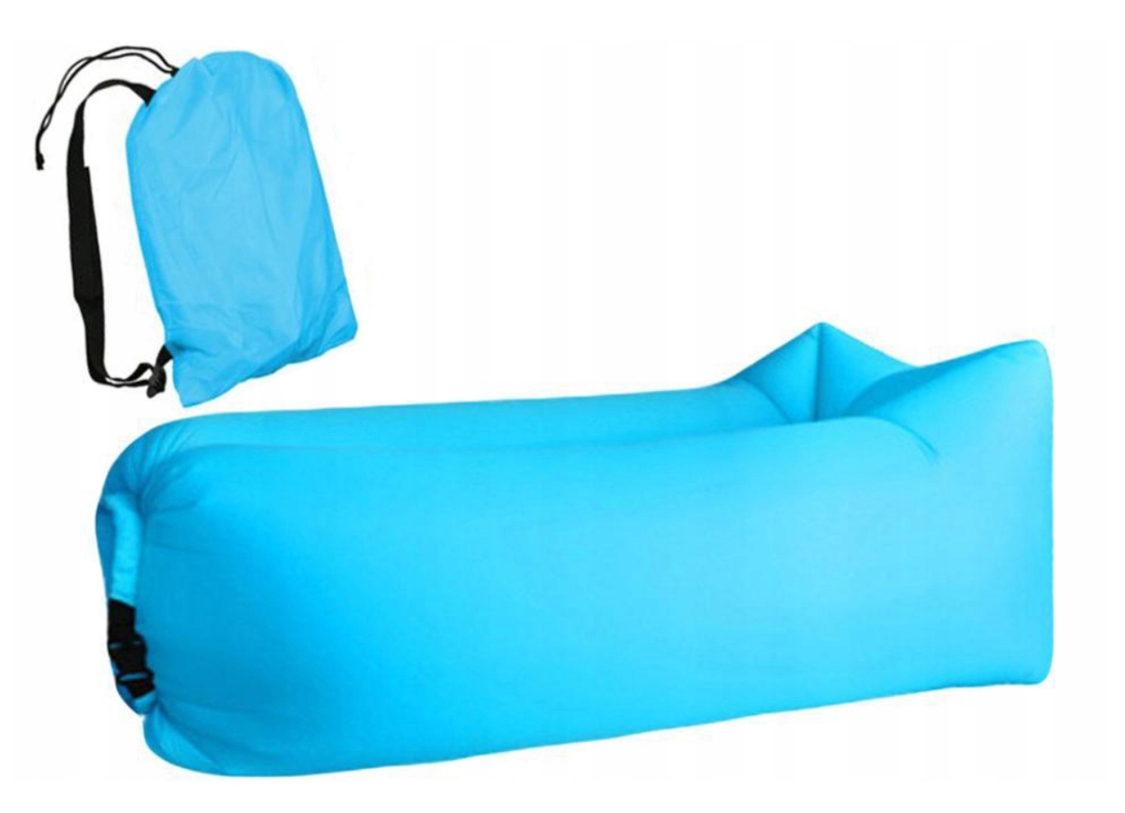 Nadmuchiwana sofa idealna na plażę składana 190 x 70 cm niebieska