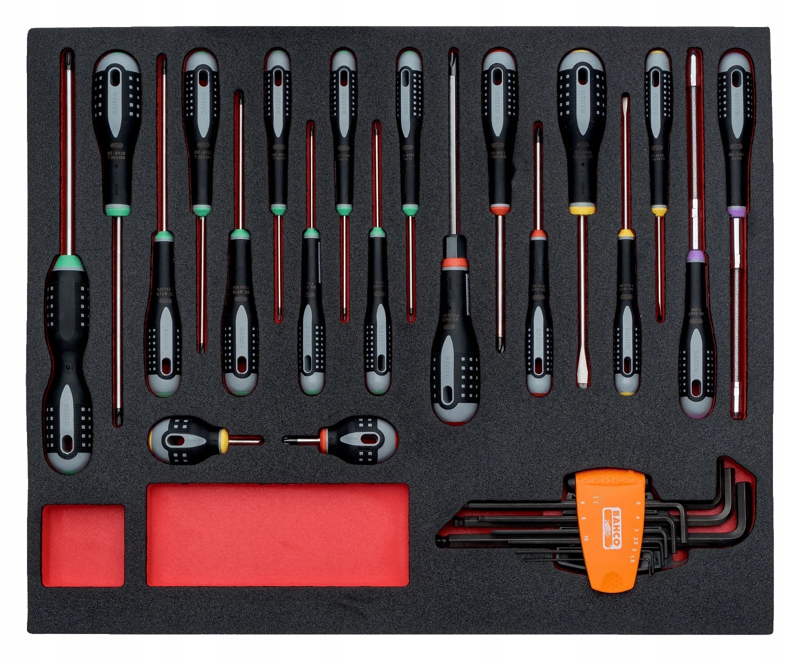 Wkład narzędziowy - Wkrętaki PŁ, PH, Nasadkowy, TORX, Imbusy - 29 elementów Marka Bahco