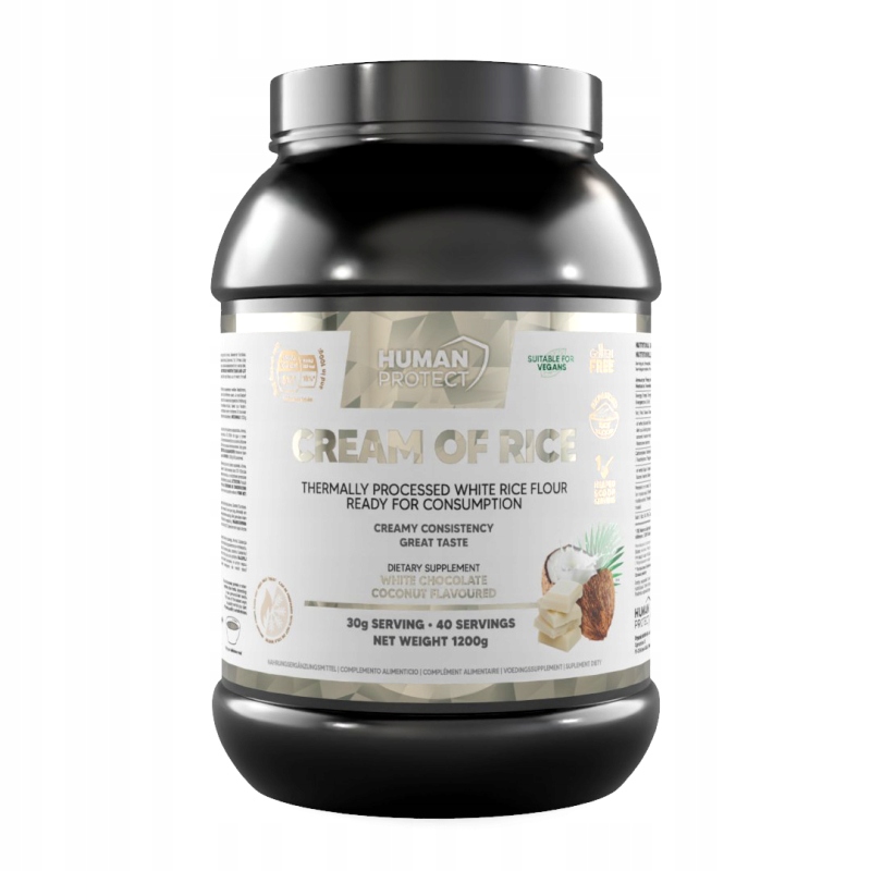 Human Protect CREAM OF RICE 1200g KLEIK RYŻOWY Biała czekolada kokos 1,2kg