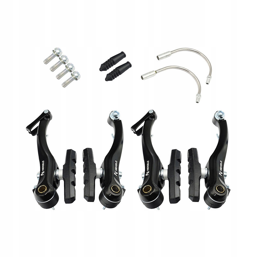 KOMPLET PRZÓD TYŁ HAMULCE ROWEROWE SZCZĘKI V-BRAKE KLOCKI HAMULCOWE ZESTAW