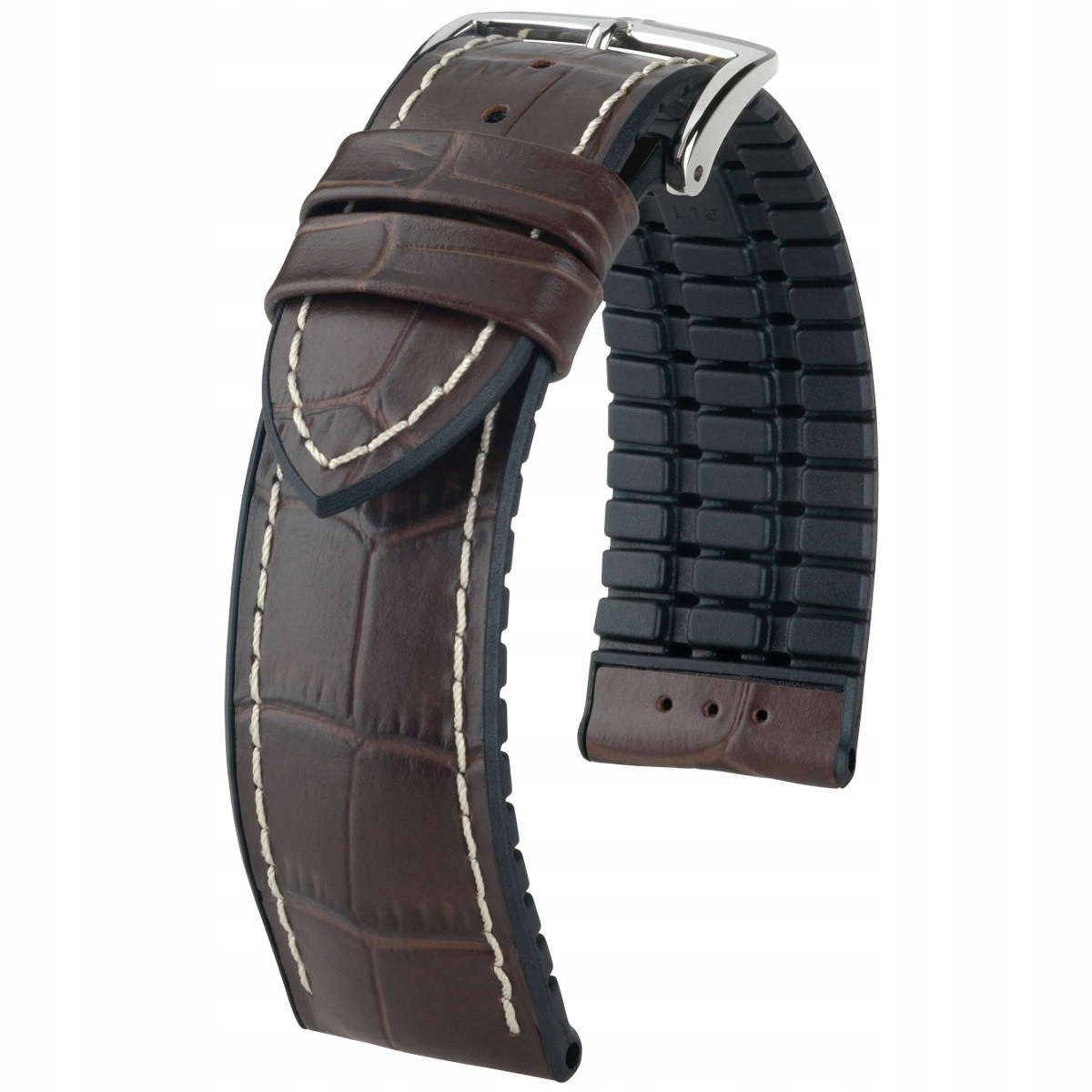 Hnědo-černý kožený opasek řemínek 20 mm Hirsch George