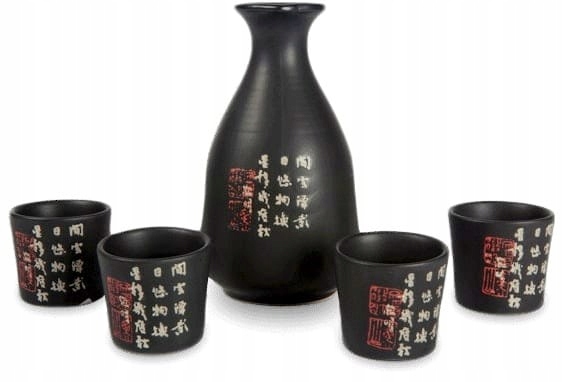 

Czarny Zestaw Do Podawania Sake Orientalne Znaki