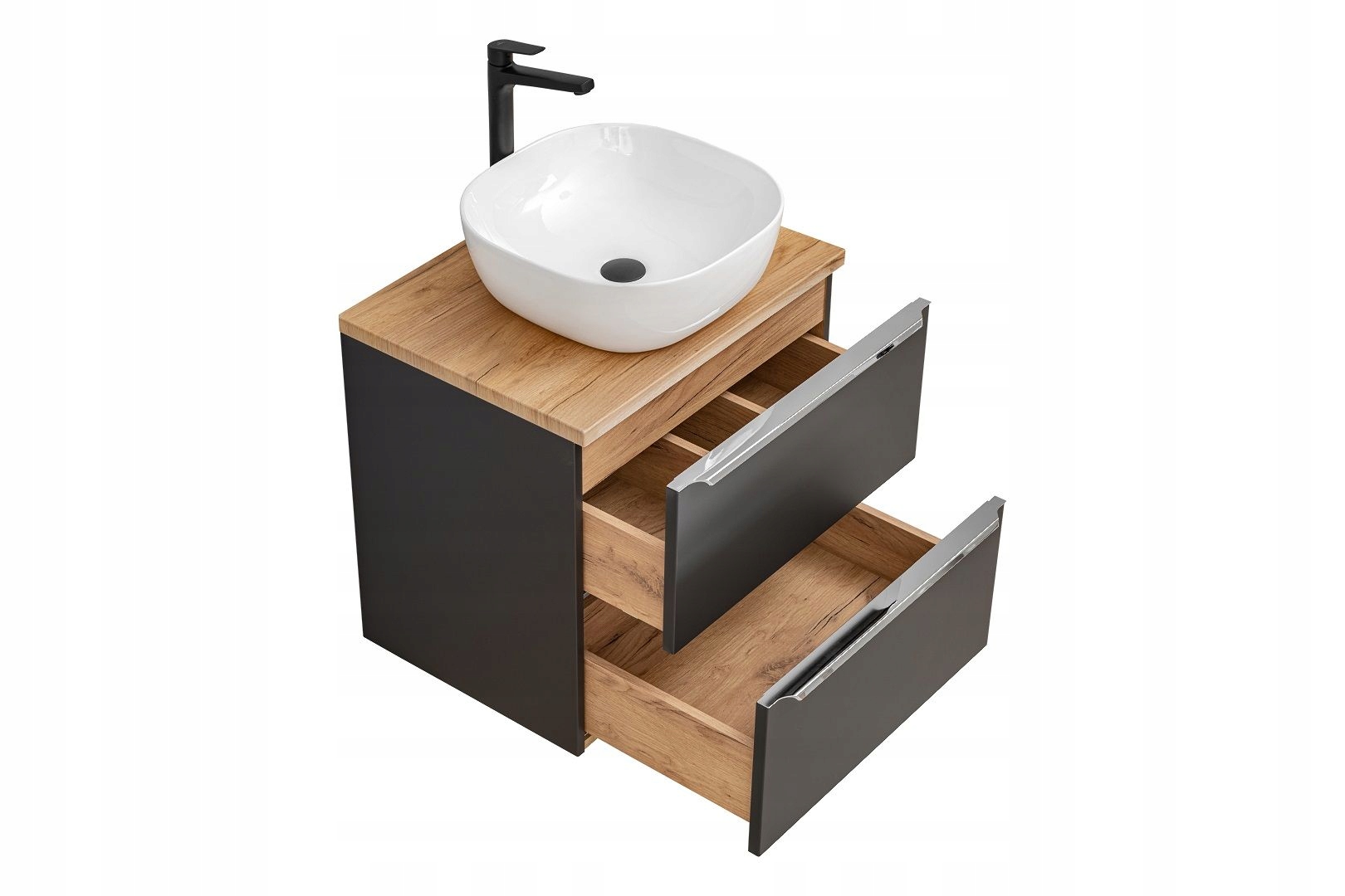 SZAFKA Z UMYWALKĄ I BLATEM 60 CM CAPRI COSMOS Kolor mebla czarny