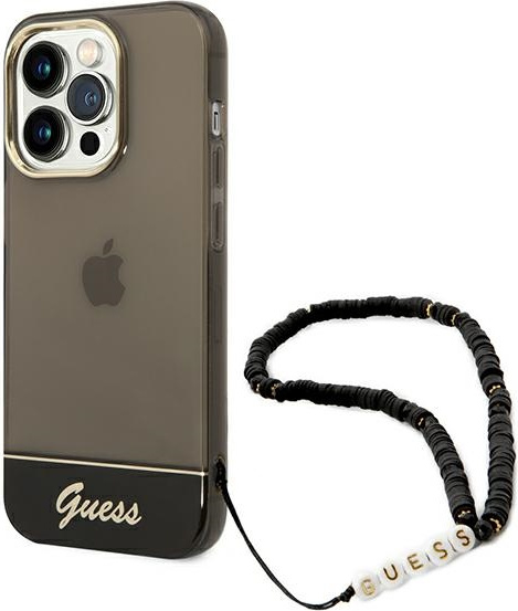 Pouzdro Guess GUHCP14LHGCOHK pro Apple iPhone 14 Pro, černá/černá, hardcase Translu