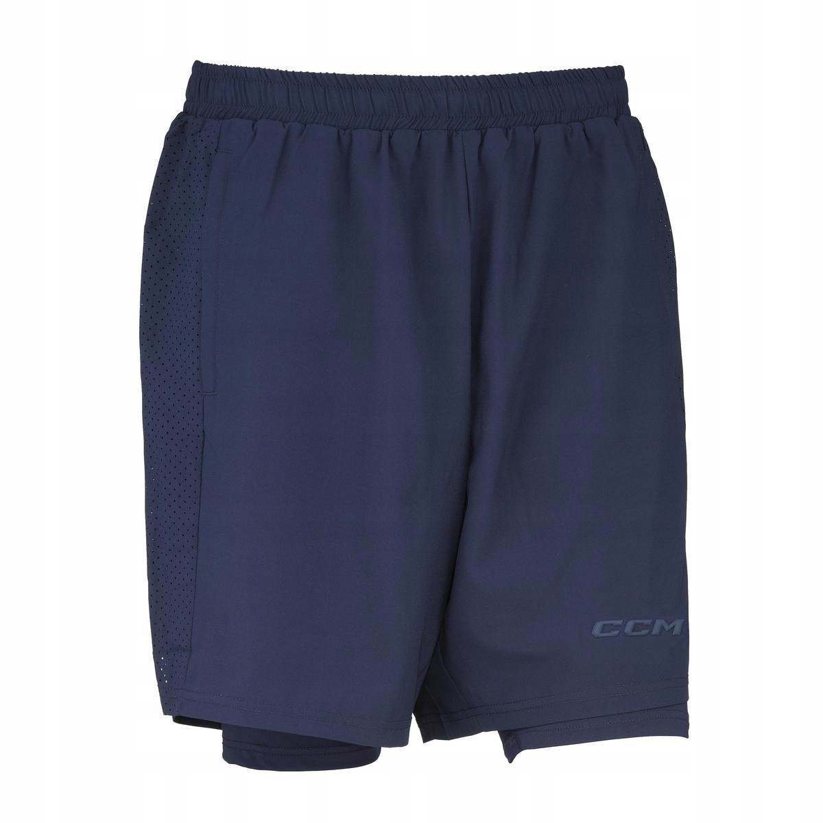 CCM Kraťasy CCM 2in1 Training Shorts Sr, tmavě modrá, Senior, XL