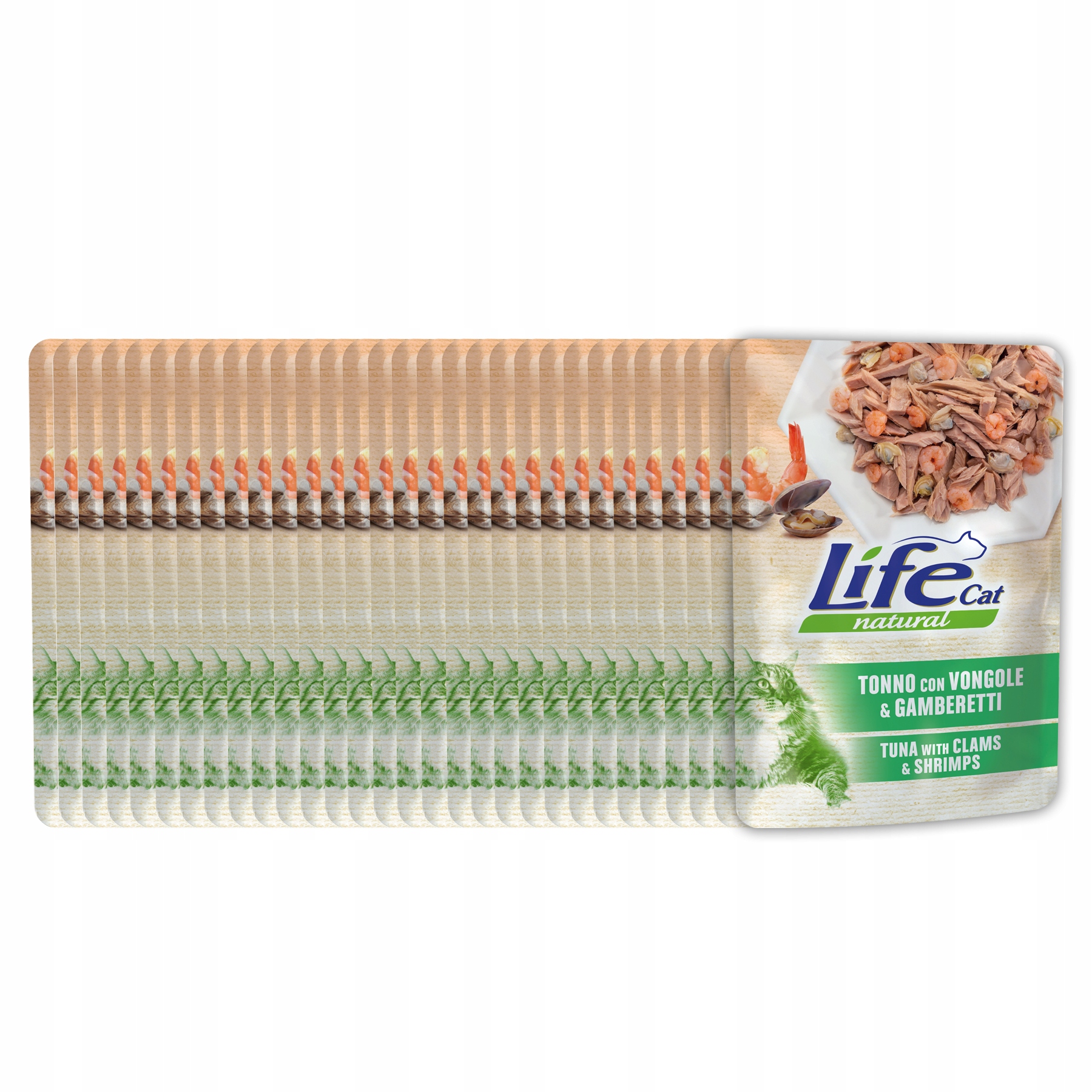Levně Life Cat Natural Krmivo pro kočky kapsička 30x70g -Tuňák Mušle Krevety