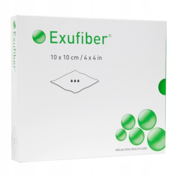

Opatrunek Exufiber Ag+, 10 cm x 10 cm, 1 sztuka
