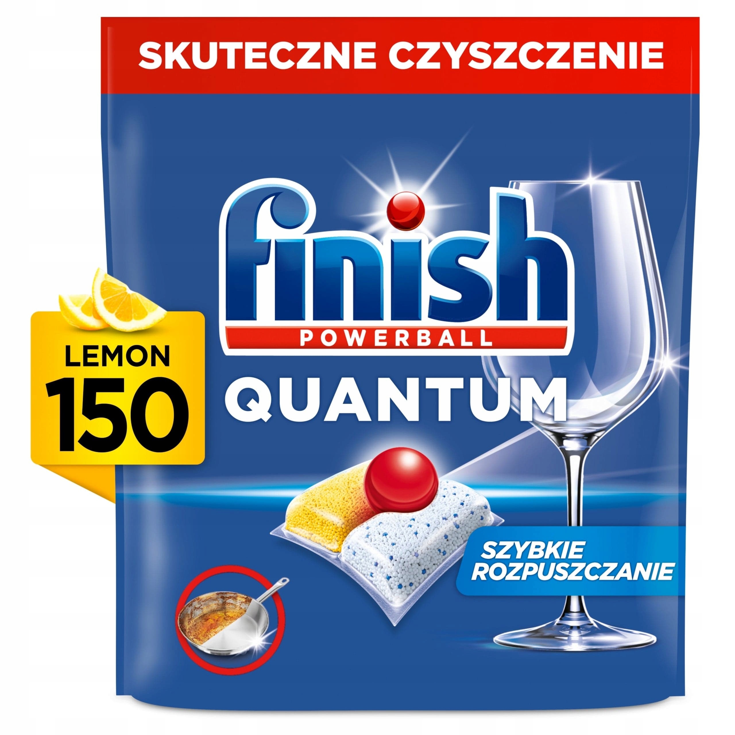 Levně Kapsle do myčky nádobí Finish Quantum All in 1 Lemon 150 Ks