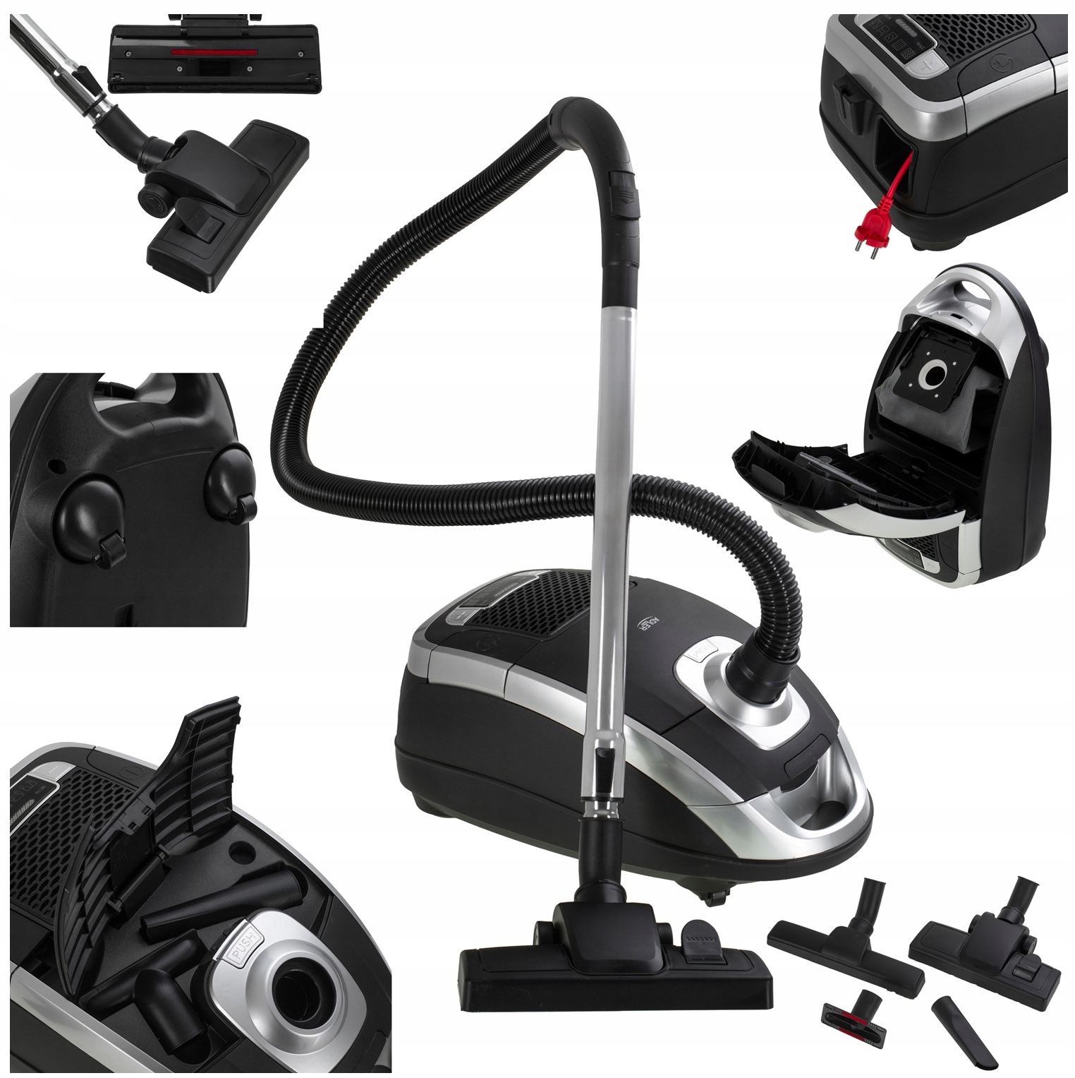 Vysavač Tradiční Domácí Vysavač Tichý Výkonný 3200W Filtr Epa 12 Nástavců