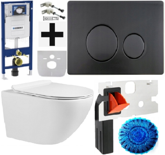 Wc rošt Geberit Duofix UP320 miska doska tlačidlo Stal D6 gun metal Fresh