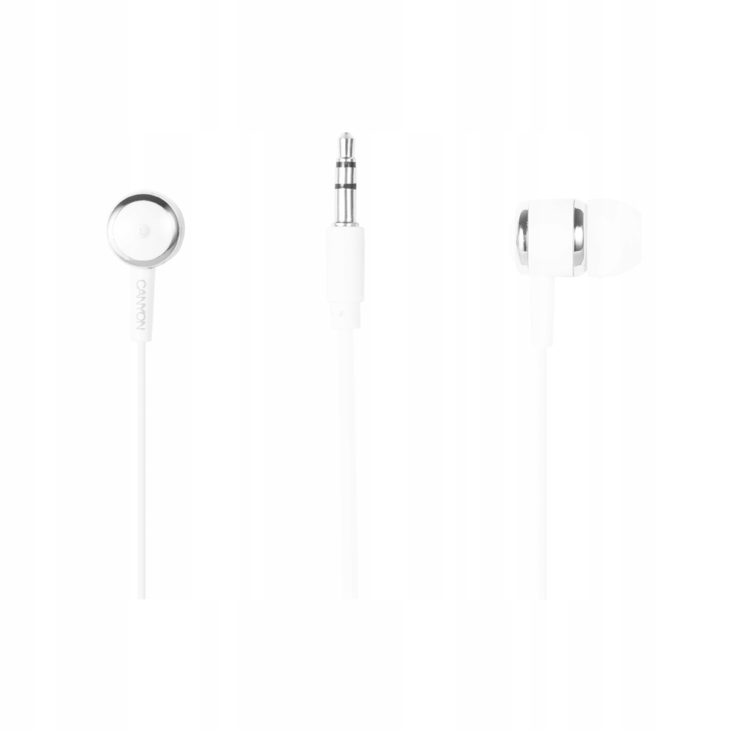 CANYON Słuchawki dokanałowe EPM-01 Mic Mini-Jack 1.2m Białe — 5