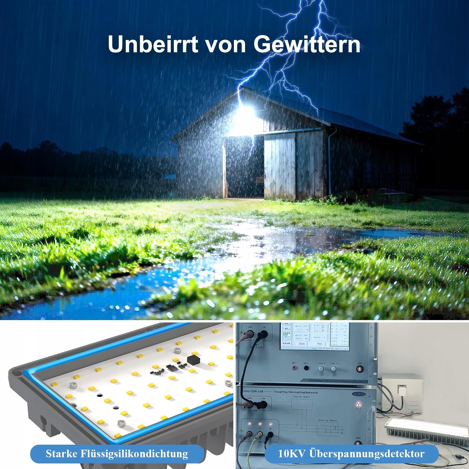 Reflektor LED Ogrodowy Parkingowy Zimny Biały | 200W 28000lm IP67 POWFUL — miniatura 4