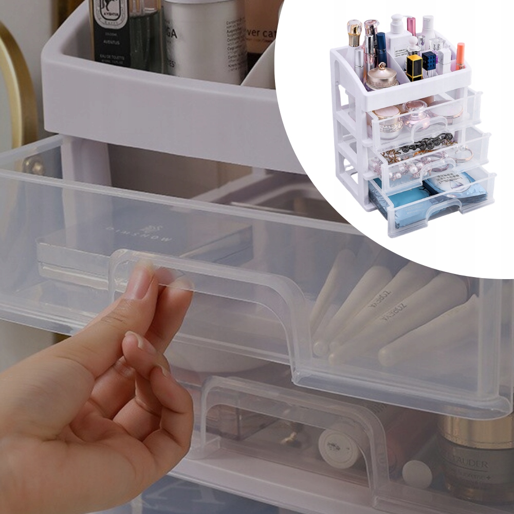 SZKATUŁKA ORGANIZER NA KOSMETYKI SZUFLADY XXL.. Wysokość 26.8 cm