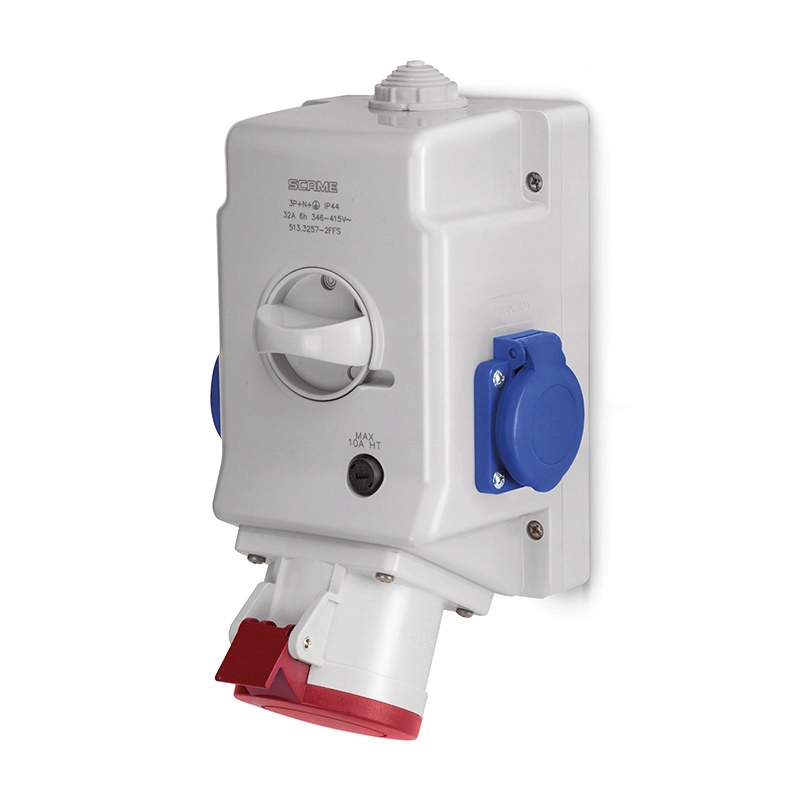 Nástěnná zásuvka Optima-combi 3P+N+E 32A 2x230V s vypínačem 0-1