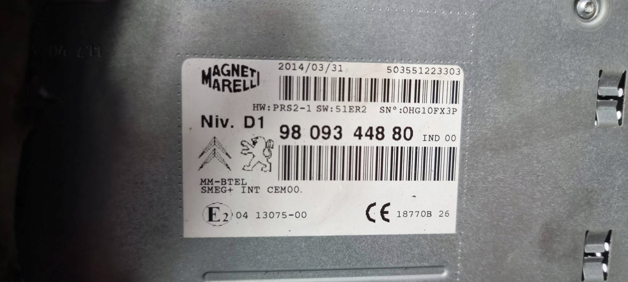RADIO 9809344880 CITROEN C4 PICASSO