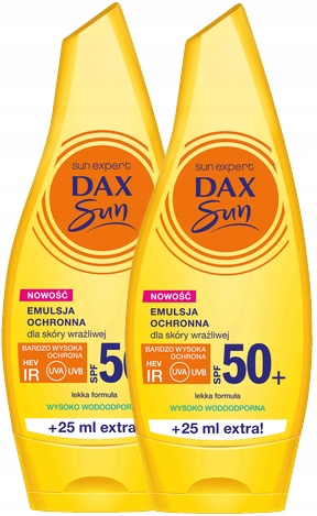 2 x Dax Emulze SPF50+ Citlivá pleť 175 Ml Jemná formule Glycerin
