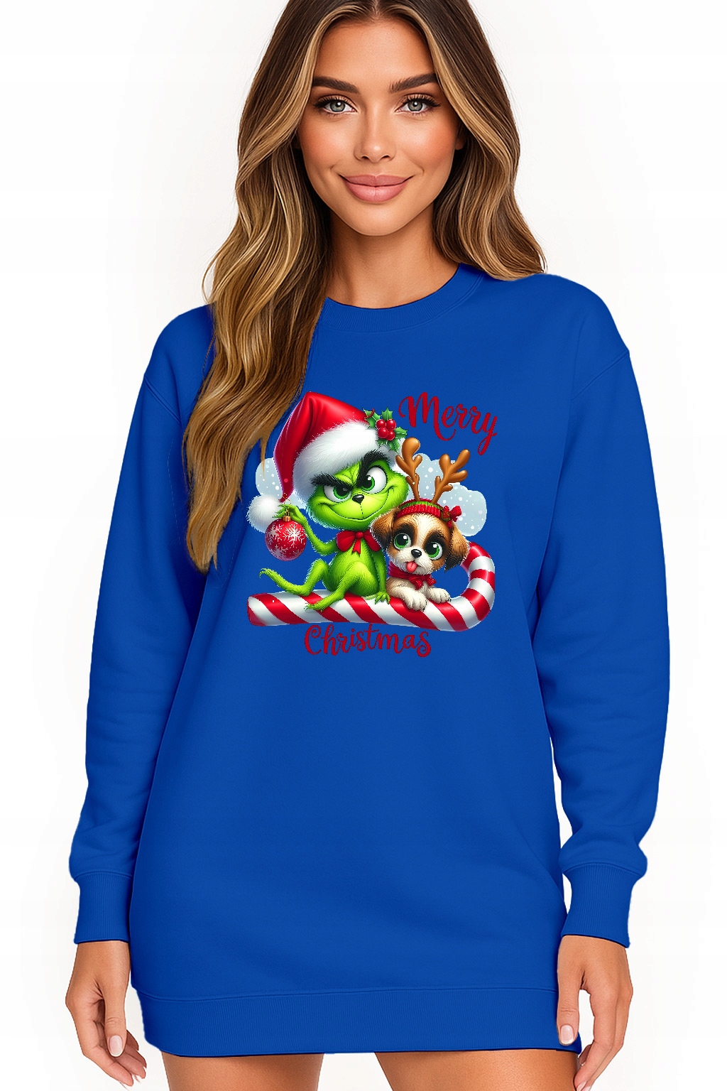 Mikina Vánoční Oversize Šaty Grinch Sob Dárek Vánoce XL