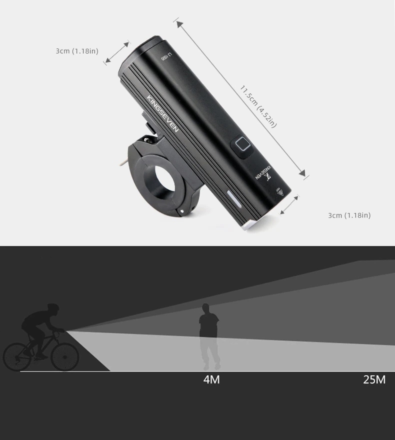 Lampka ROWEROWA przód LED 1000lm latarka 4800mAh Marka KINGSEVEN