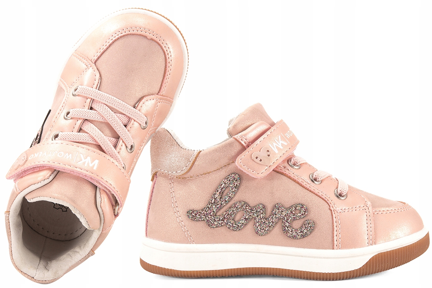 Wojtyłko 1T25379R Trzewiki Dziewczęce Półbuty Sneakersy różowe 24 Różowy