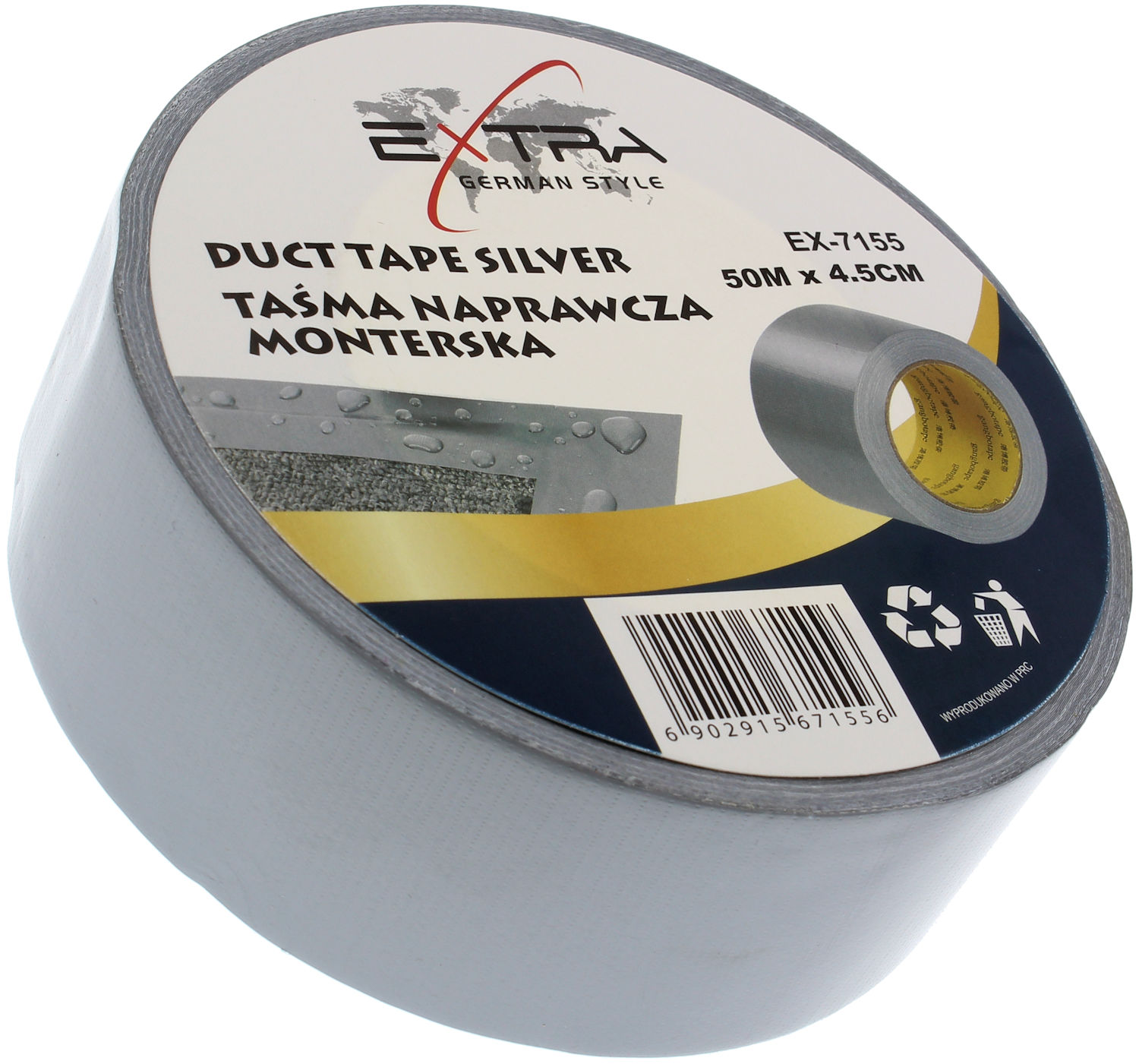 

Taśma Srebrna Naprawcza Duct Tape 20m x 45mm Mocna