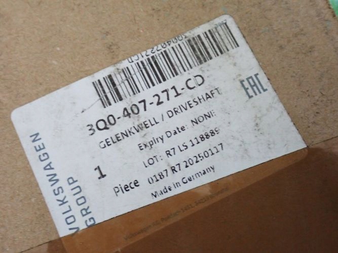 AUDI SEAT SKODA VW 3Q0407271CD semi-axis left