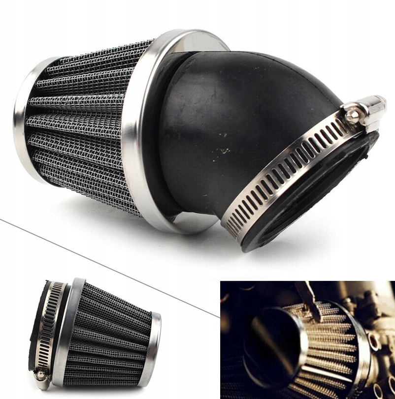 Filtr powietrza stożkowy 42 mm 45 stopni Chrom Cross Atv Quad