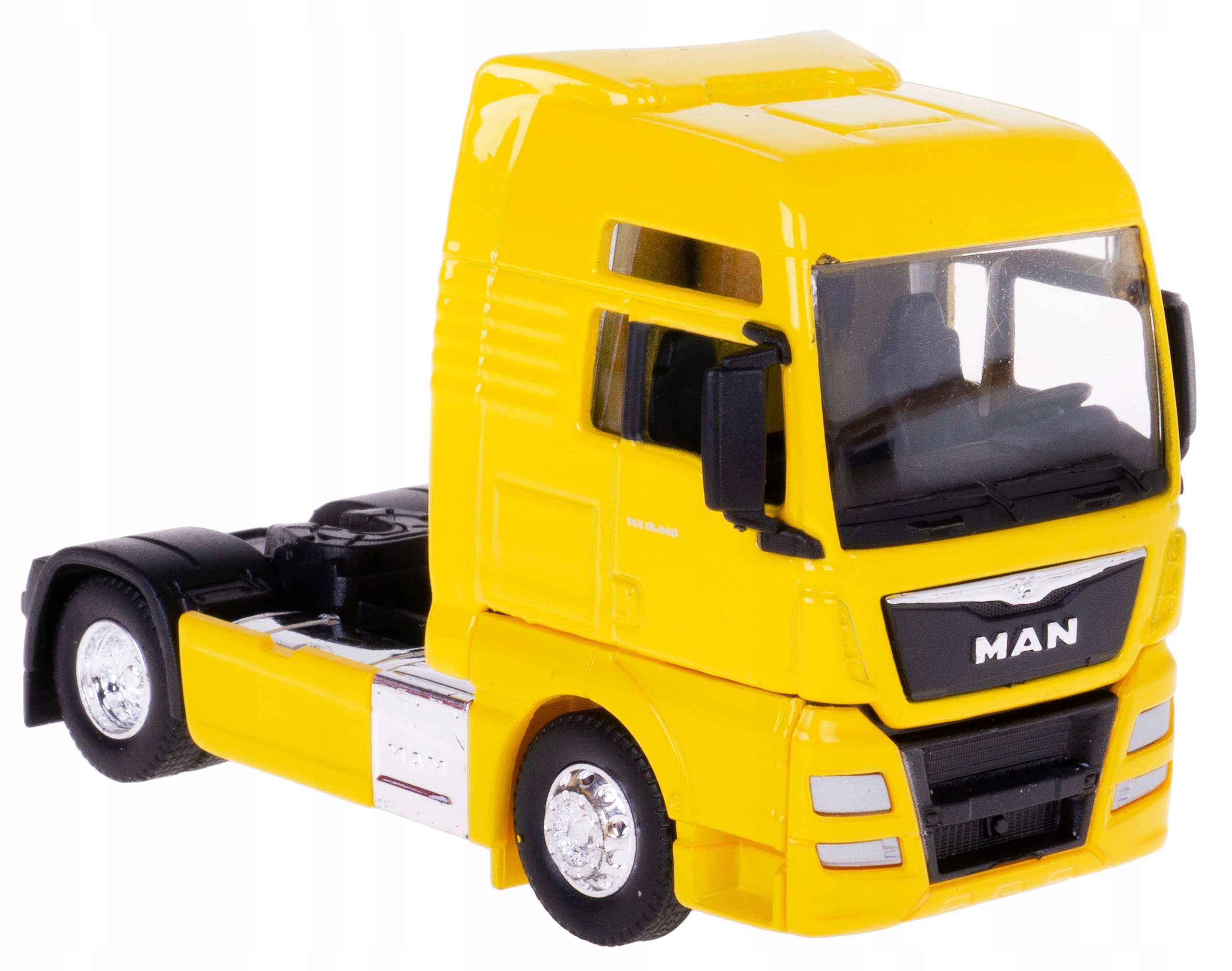 MAN TGX XXL 1:64 TIR CIĄGNIK MODEL METAL WELLY ŻÓŁ