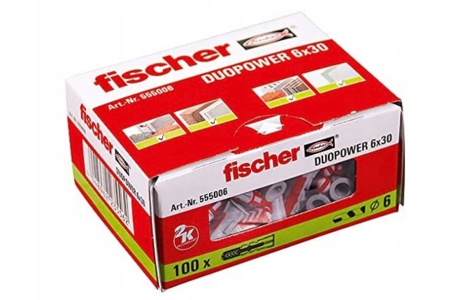 

Kołki Fischer Duopower kołek koszulka 6x30 100 szt