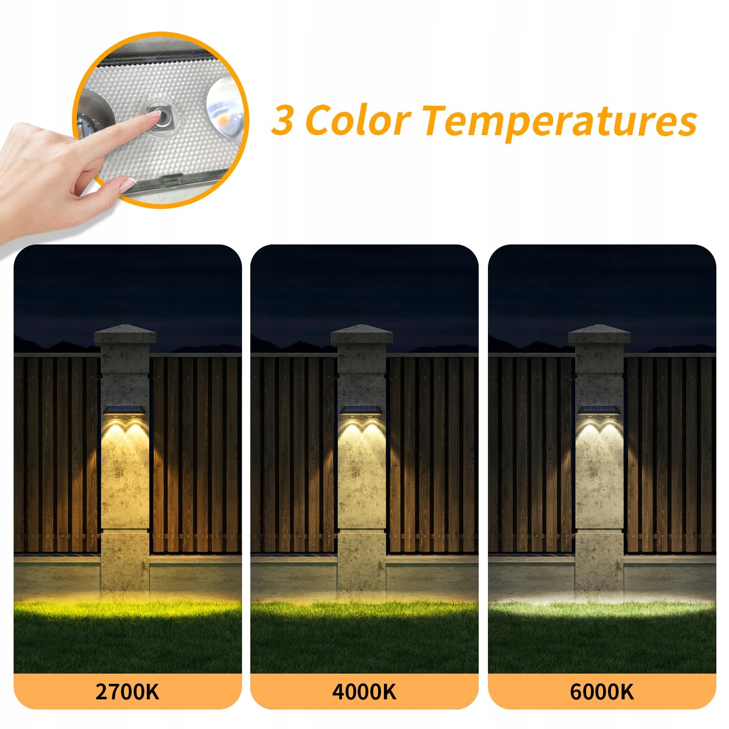 Lampy Solarne Zewnętrzne Super Jasne Wodoodporne 3 Barwy IP65 HAMLITE — miniatura 3