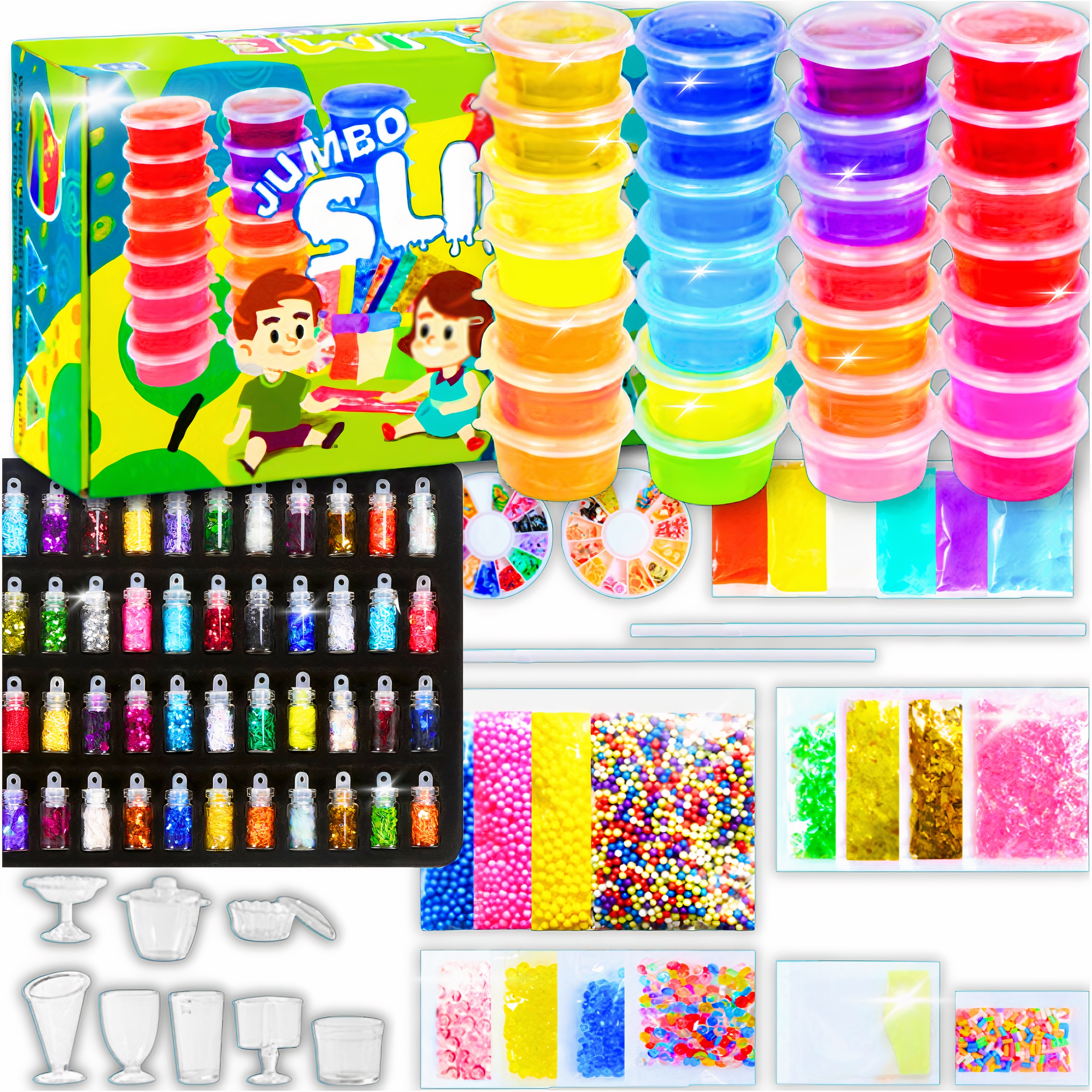 SLIME WIELKI ZESTAW DO ROBIENIA GLUTÓW XXL - 128w1 NA DZIEŃ DZIECKA PREZENT