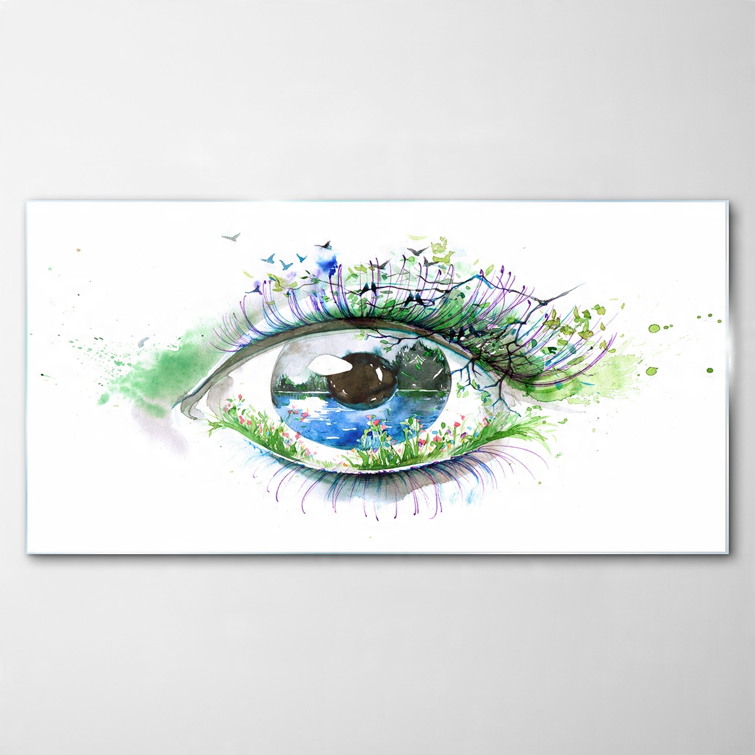 

Obraz na Szkle Dekor Natura Jezioro Kwiaty 120x60
