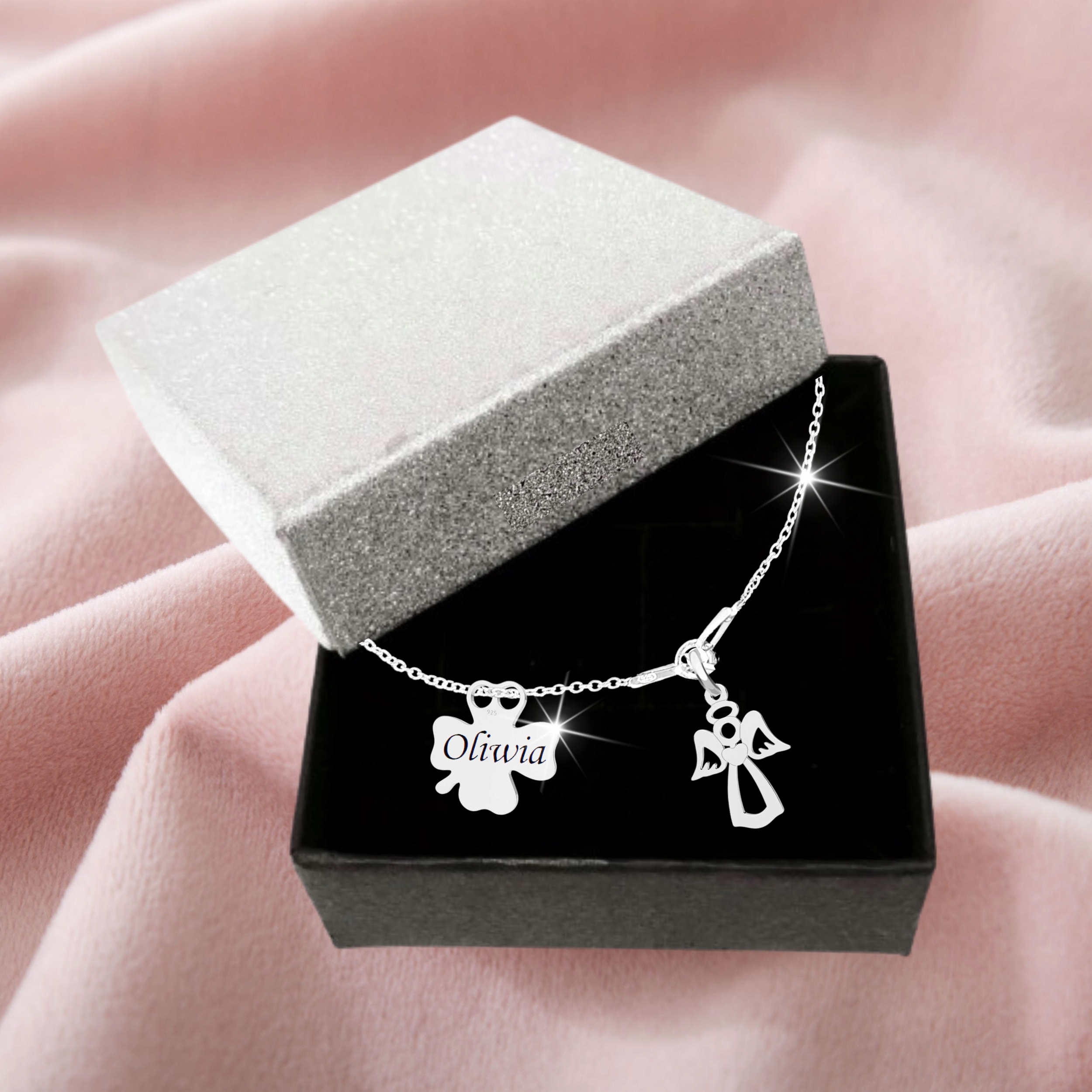 Srebrna Bransoletka dla Dziecka Komunia GRAWER Srebro 925 Aniołek lk0332 Marka Inna marka