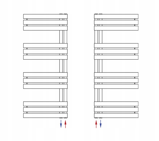 Grzejnik łazienkowy drabinkowy 1180 x 400 antracyt Szerokość 400 mm
