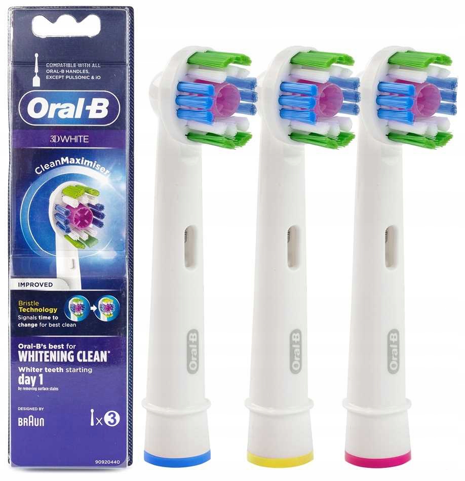 

3x Oral-b 3D White Oryginalne 100% Końcówki Braun