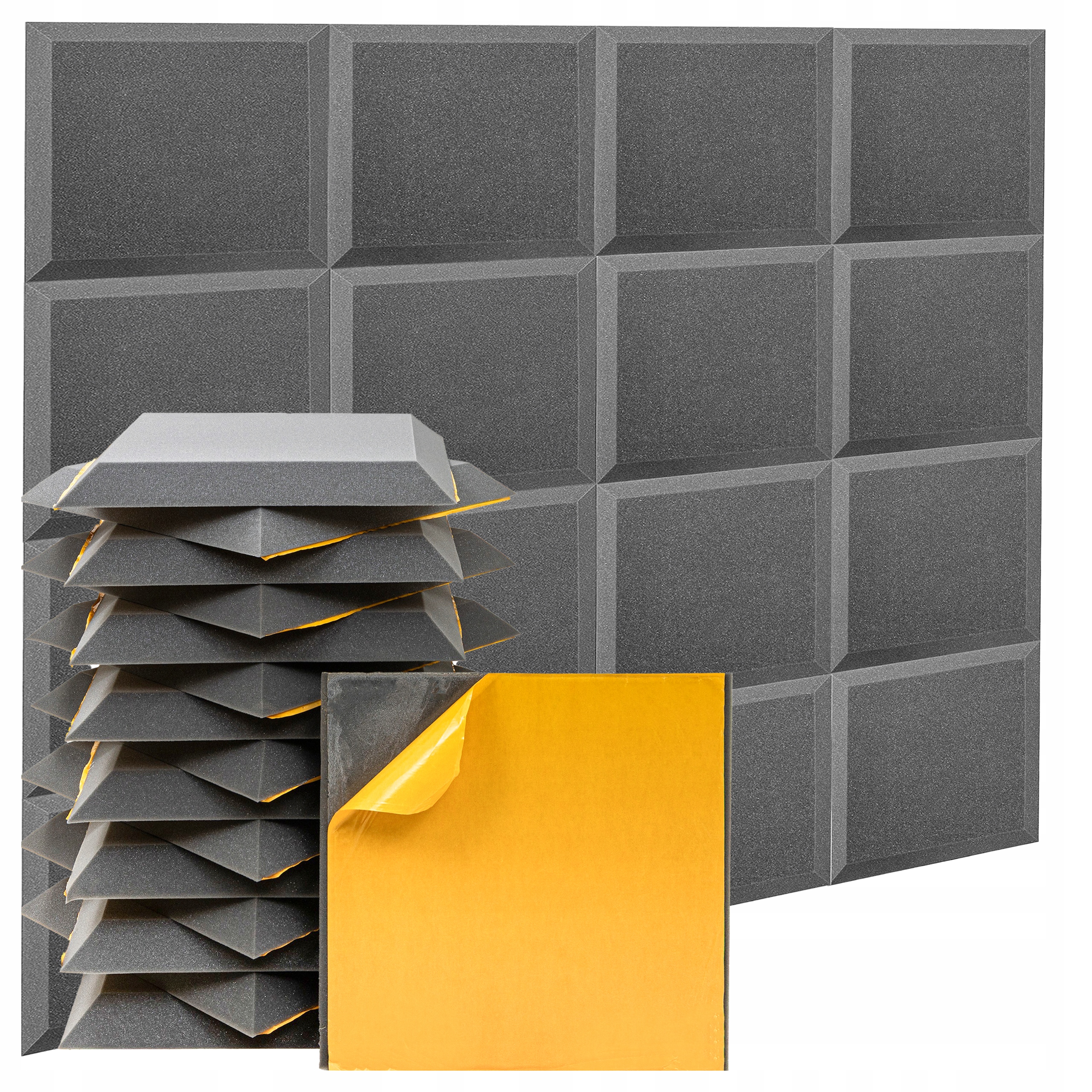 Trapézové akustické peny Bitmat 4 m2 špongia v tvare čokoládovej kocky