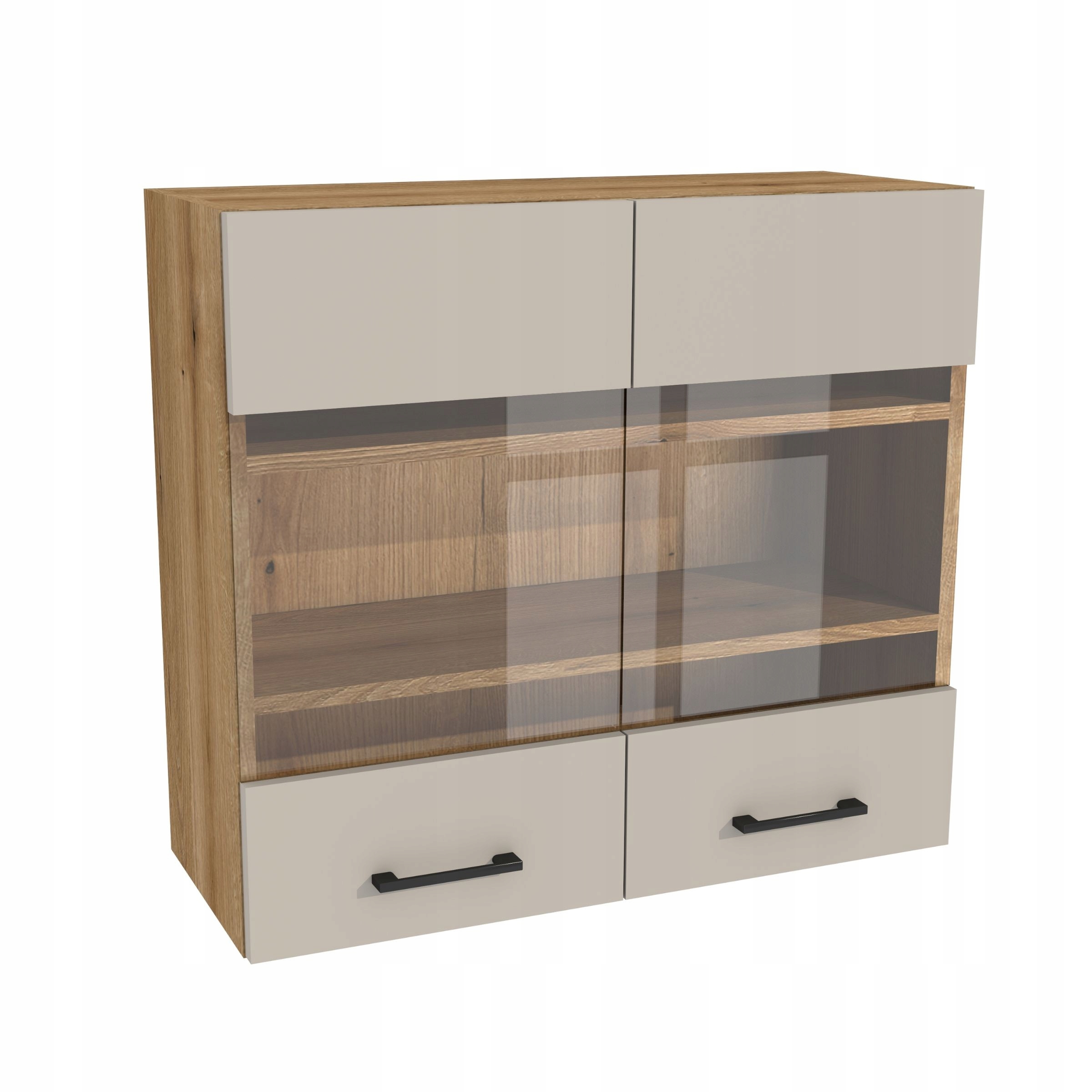 Kuchyňská skříňka horní vitrína 80/72 Capri korpus Dub Evoke přední Kašmír Ma