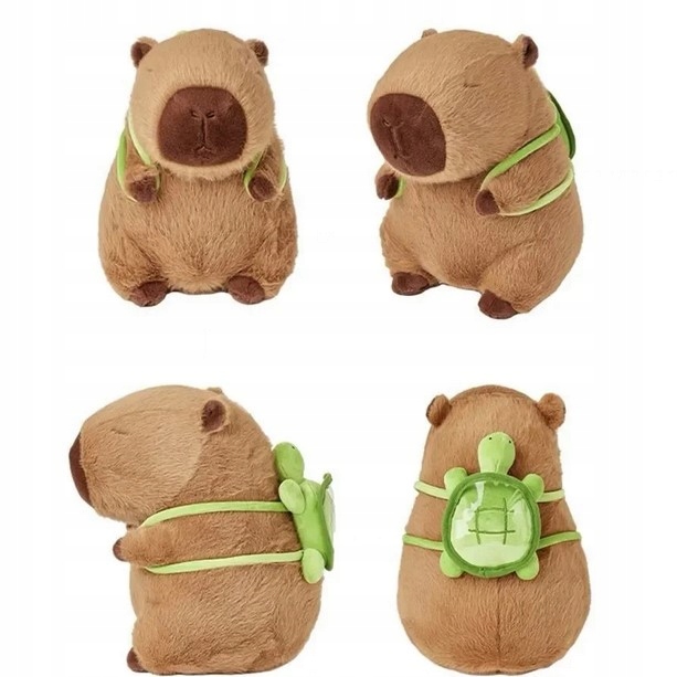 PLUSZOWA ZABAWKA KAPIBARA Z PLECAKIEM 30 CM Z PLUSZOWYM ŻÓŁWIEM PLUSZAK Minimalny wiek dziecka 4