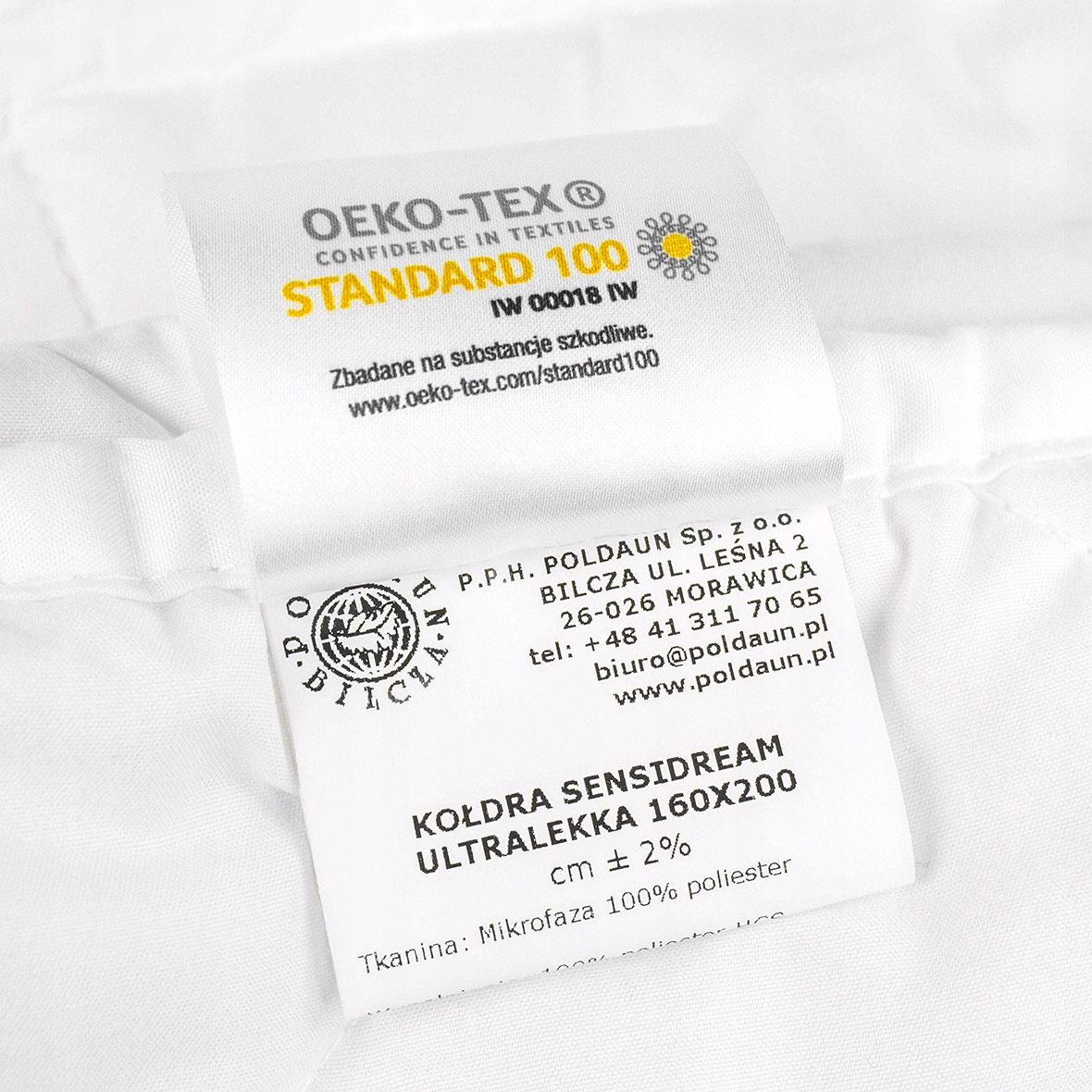 Polska letnia kołdra SENSIDREAM ULTRALEKKA 160x200 Kolor dominujący biel