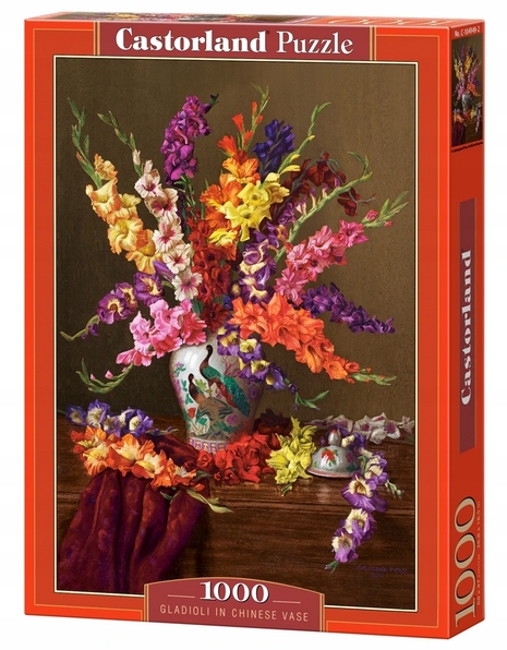 PUZZLE LADIOLE W CHIŃSKIEJ WAZIE KWIATY 1000 EL