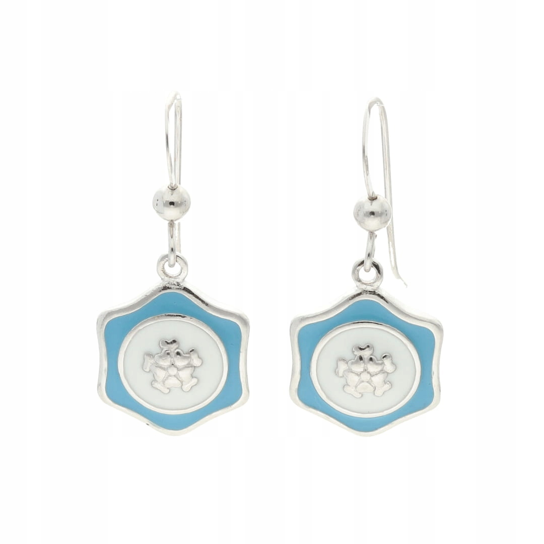 Náušnice s tyrkysovým smaltem stříbro