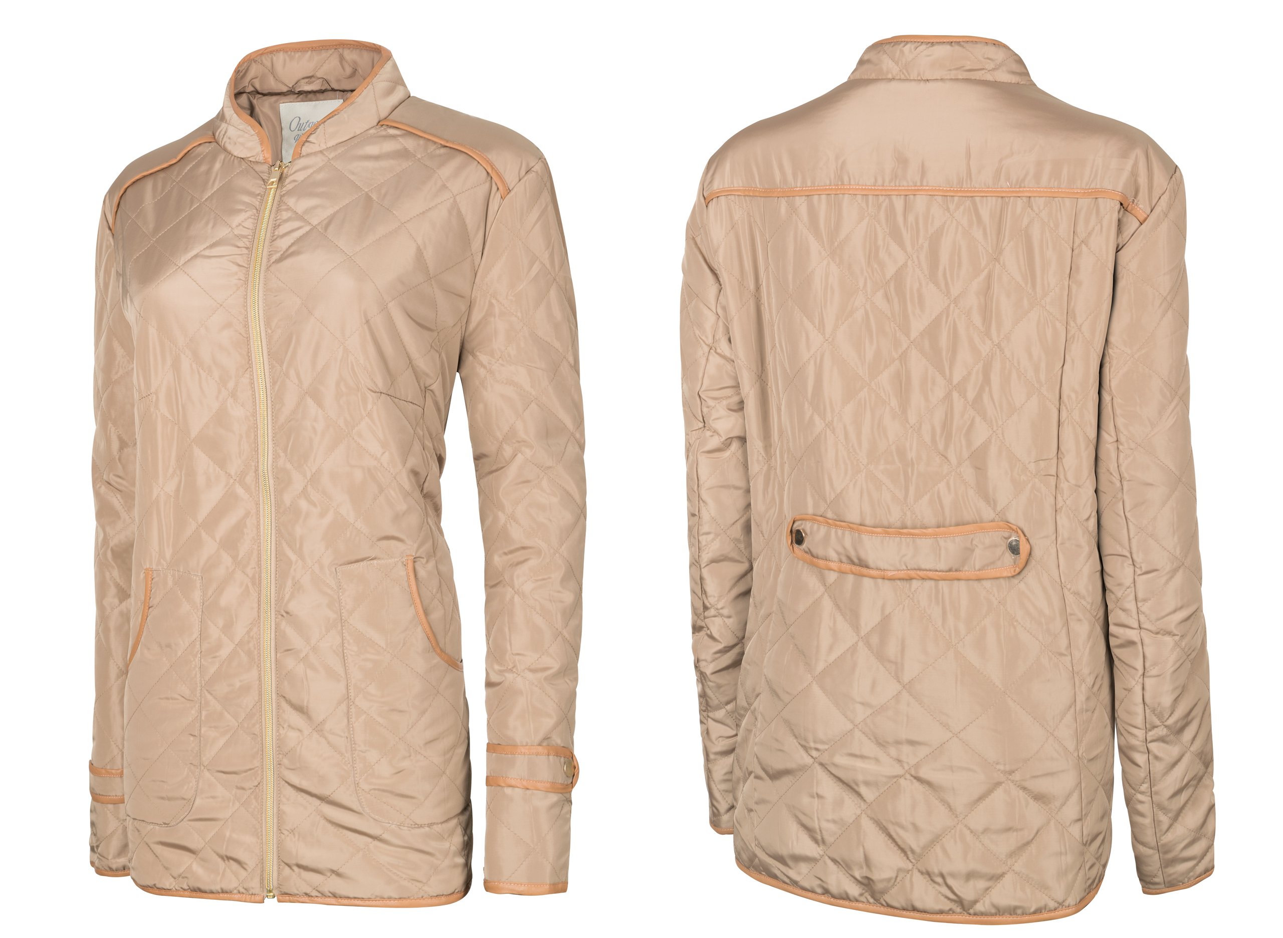 

Pikowana Elegancka Kurtka Damska 50019 6XL camel