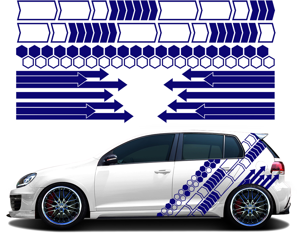 Nálepky na auto Motív Grafiky 4 listy Farby