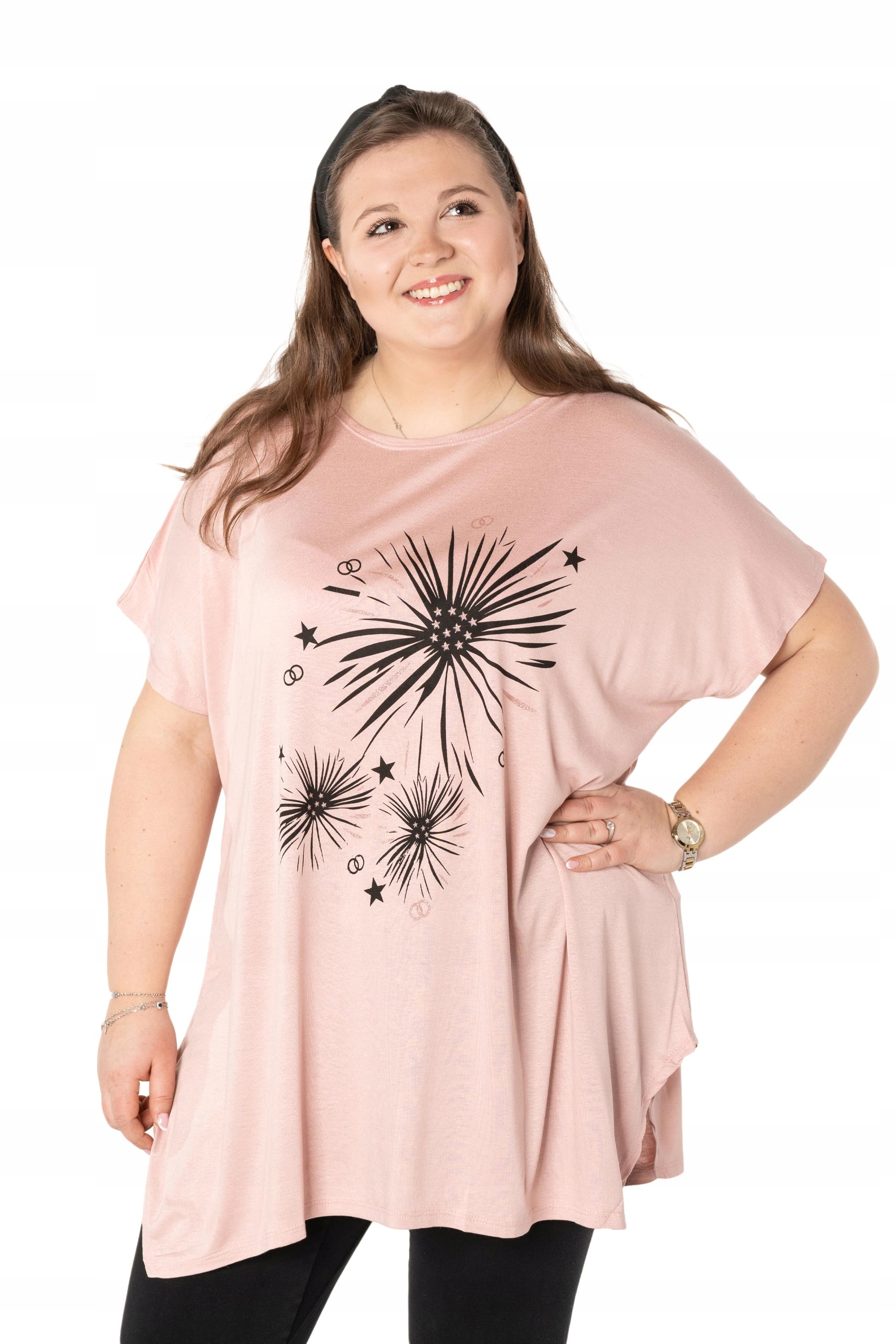 

Duża Długa Bluzka Damska Tunika Oversize Top 658-6