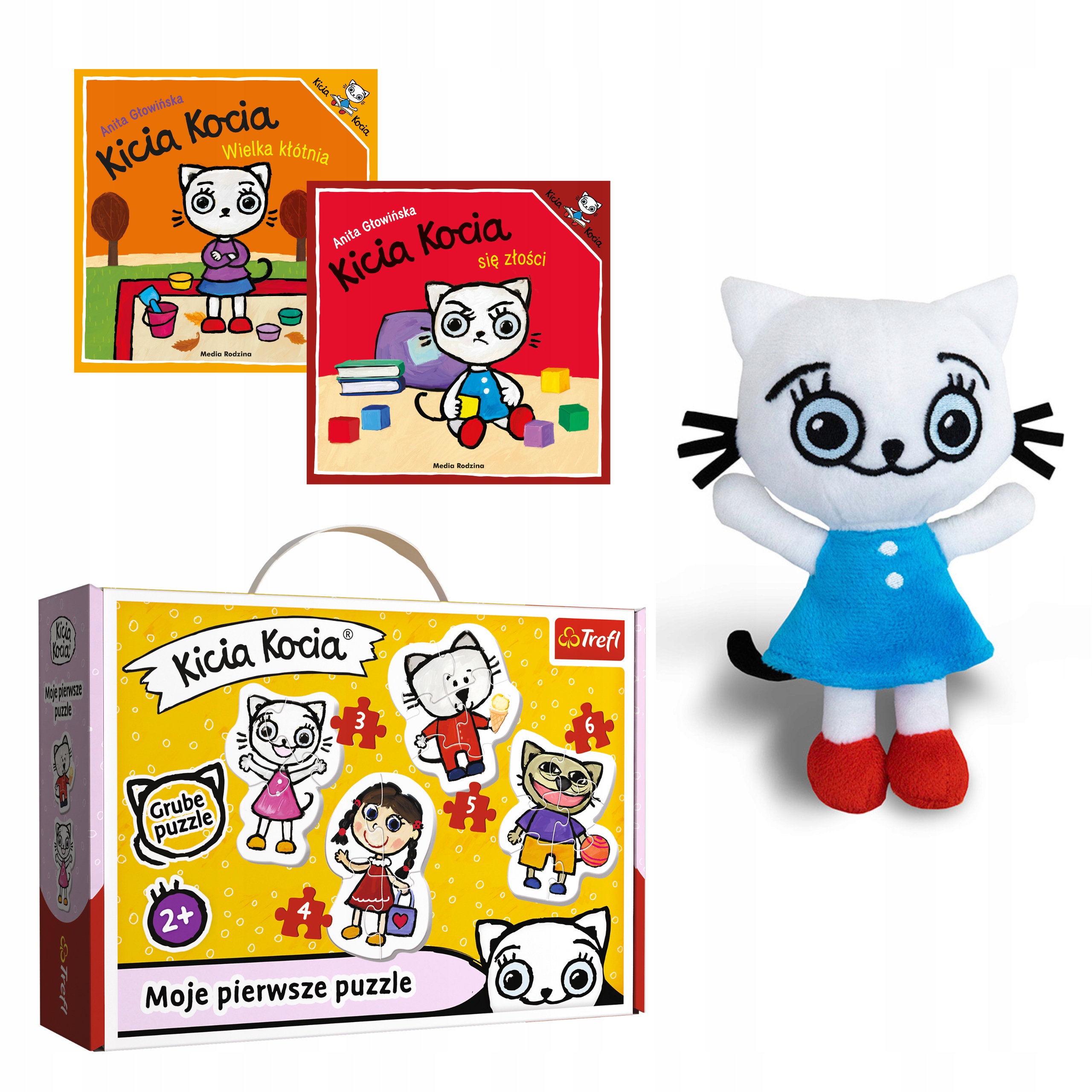 Pakiet Dla Malucha Kicia kocia bajki Puzzle maskotka 50cm dla 2-latka-Zdjęcie-0
