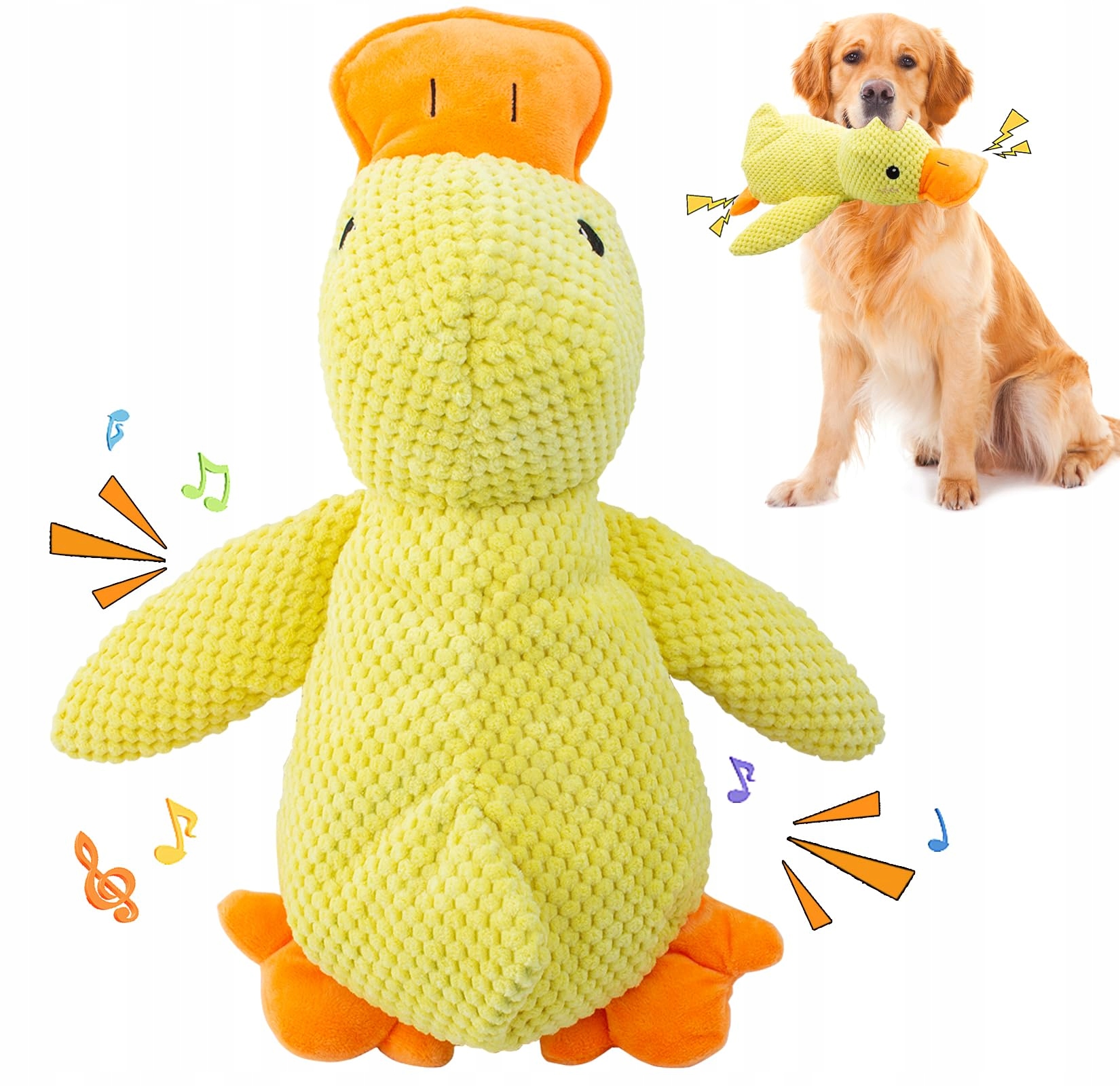 Levně Kačenka Plyšák Hračka Pro Středního Psa Kvákající Pískátko Odolná Roz