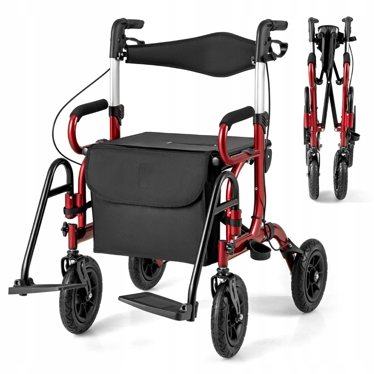 Składany Chodzik Balkonik 2W1 Rollator Z Siedziskiem Wsparcie W Chodzeniu
